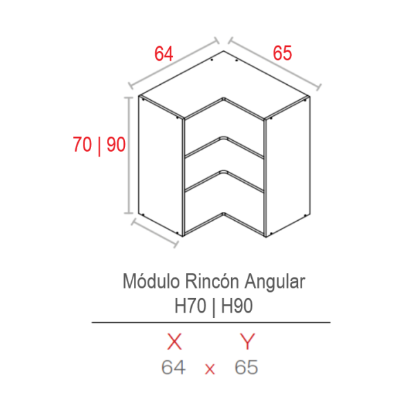 MODULO BLANCO   16HD ALTO 0900X0650X0640 RINCON AN