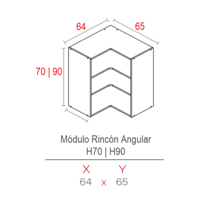 Módulo Blanco 16HD Alto 700x650x640 | Rincón | Kpro componentes