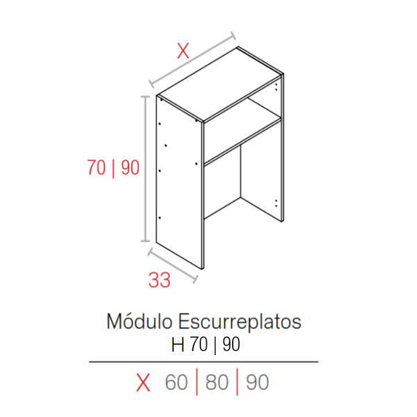 MODULO BLANCO   16HD ALTO 0700X0800X0330 ESCURRE