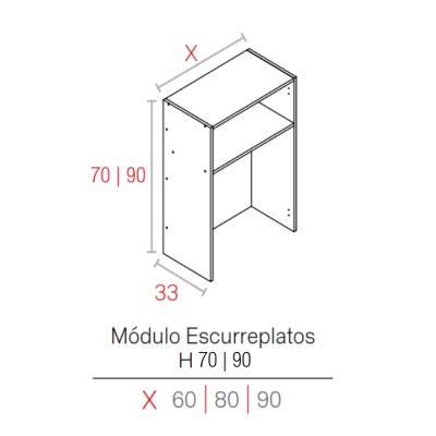 Módulo Blanco 16HD Alto 700x900x330 | Escurreplatos | Kpro componentes