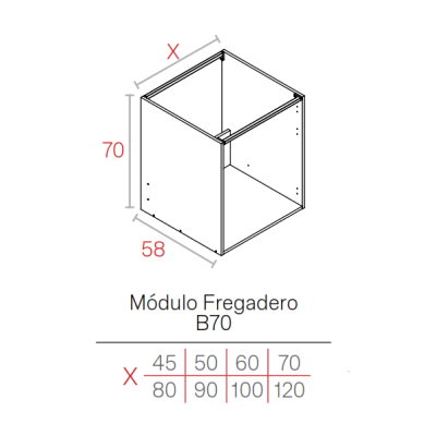 Módulo Blanco 16HD Bajo 700x900x580 | Fregadero | Kpro componentes