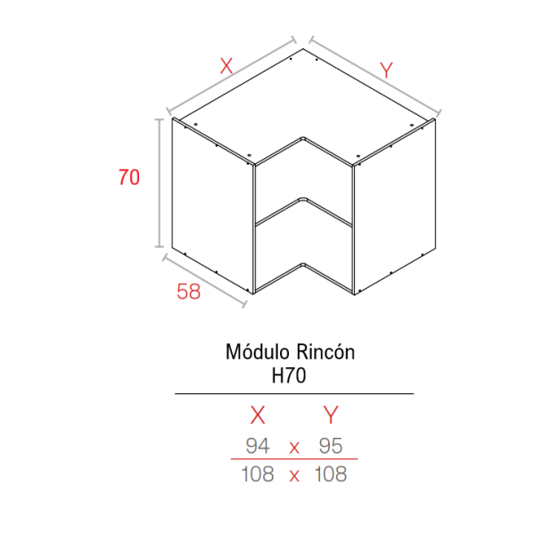 MODULO BLANCO   16HD BAJO 0700X0950X0940 RINCON AN