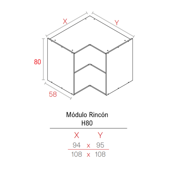 MODULO BLANCO   16HD BAJO 0800X0950X0940 RINCON AN