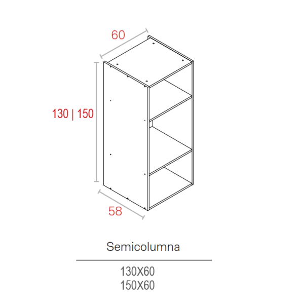 MODULO BLANCO   16HD COLU 1300X0600X0580 SEMI H+M
