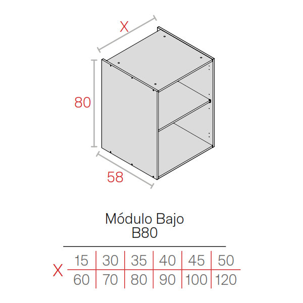 MODULO MERINO 16HD BAJO 0800X0400X0580 1 BALDA