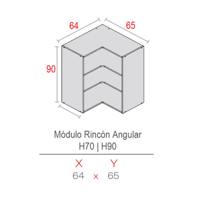 Módulo Merino 16HD Alto 900x650x640 | Rincón | Kpro componentes