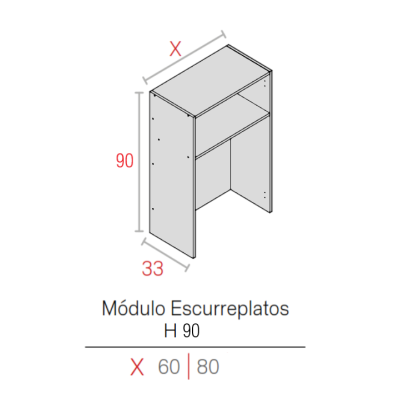 Módulo Merino 16HD Alto 900x600x330 | Escurreplatos | Kpro componentes