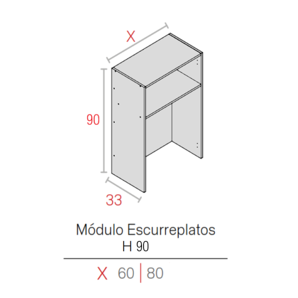 MODULO MERINO 16HD ALTO 0900X0600X0330 ESCURRE