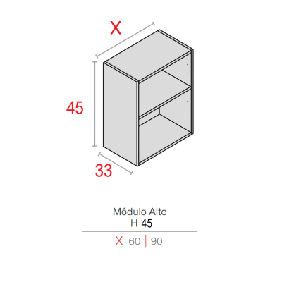 Módulo Merino 16HD Alto 450x900x330 | 1 balda | Kpro componentes