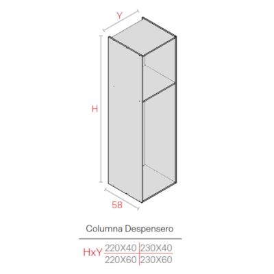 Módulo Merino Columna 2300x600x580 | Kpro componentes