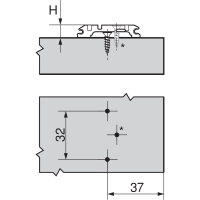CLIP Base, en cruz, 0 mm, Acero, Tornillos, AA: excéntrica