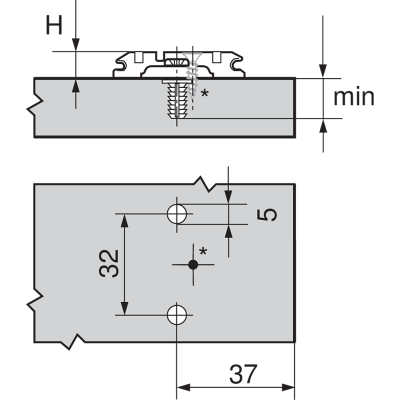 CLIP Base, en cruz, 3 mm, Acero, con tetón expansible EXPANDO, AA: excéntrica