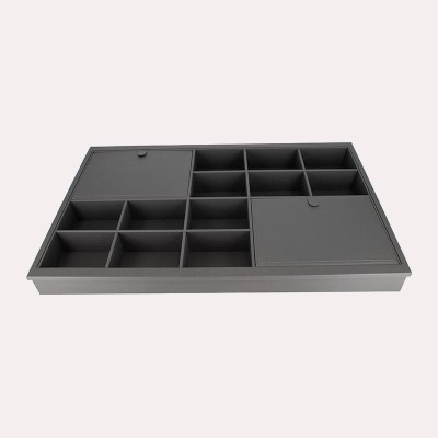 Bandeja multifunción cuero antracita 664-714mm | Kpro componentes