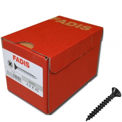 Tornillo Fadis negro 3,5x35mm | 1000 uds | Cabeza plana | Kpro componentes