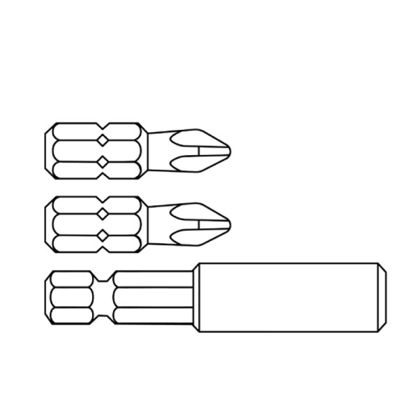 JUEGO PUNTA SPAX PZ 1-2-3 + SOPORTABIT 57 mm