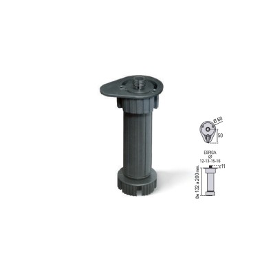 Juego 4 patas 150mm regulables 132-220mm | Espiga 13 | Kpro componentes