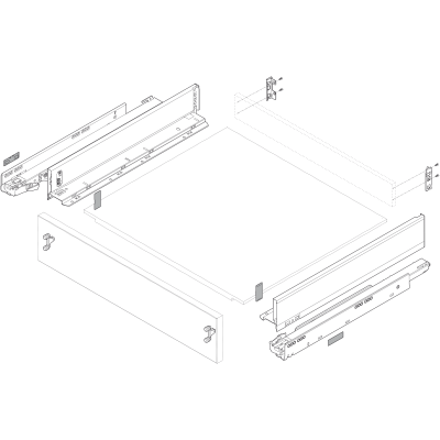 LEGRABOX Fijación frontal, Altura M, EXPANDO, simétricos, para LEGRABOX free/LEGRABOX pure - Vista detallada despiece