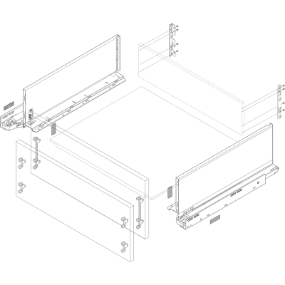 LEGRABOX Fijación frontal, Altura C, EXPANDO, simétricos, para LEGRABOX free/LEGRABOX pure