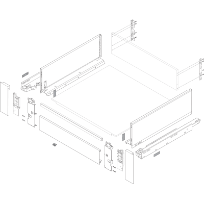 LEGRABOX Separador transversal, hasta ANM=1200 mm, Largo=1080 mm, Para cortar a la medida