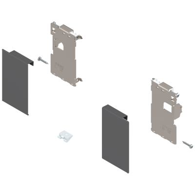 LEGRABOX Fijación frontal, montado con tornillo distanciador, para cajón interior, dra+izq, para LEGRABOX pure