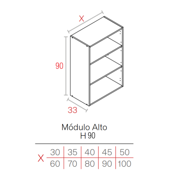 MODULO BLANCO   16HD ALTO 0900X0800X0330 2 BALDAS