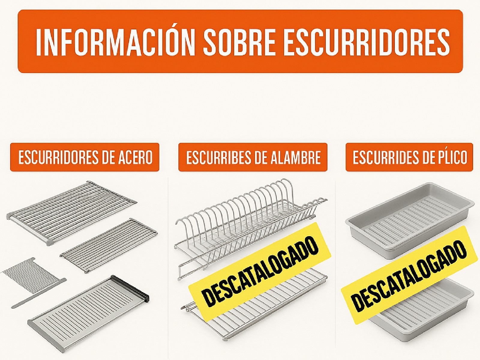 Actualizamos nuestro catálogo de escurridores