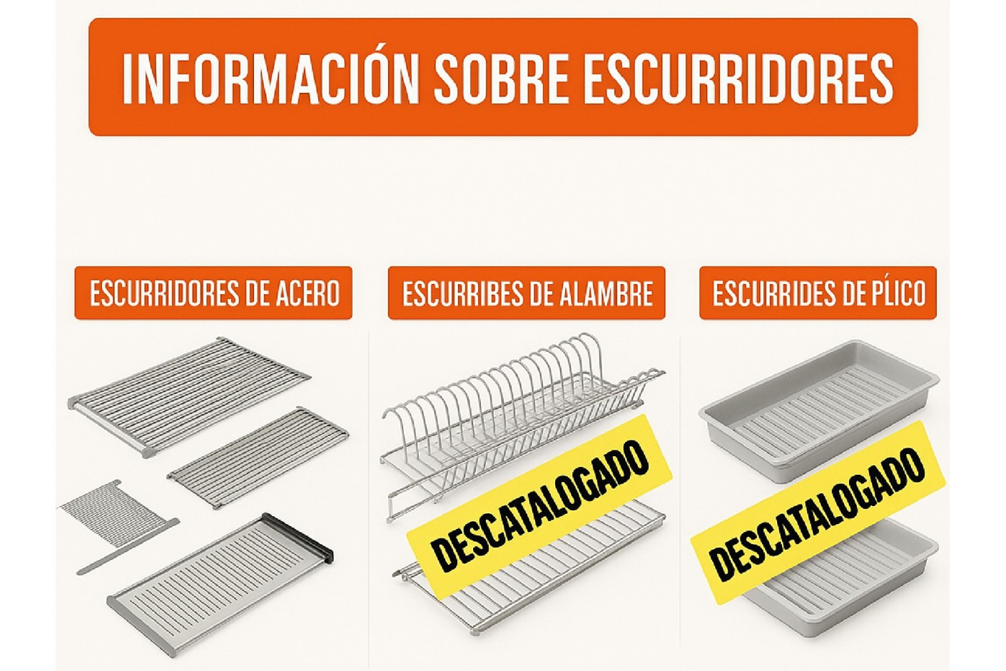 Actualizamos nuestro catálogo de escurridores